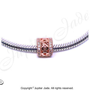 Rose Gold Plated Cubic Zirconia Infinity Symbol Bracelet Charm - Pandora Style